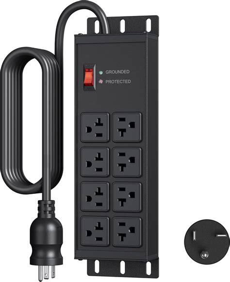 metal power strip outlet box|20 amp power strips.